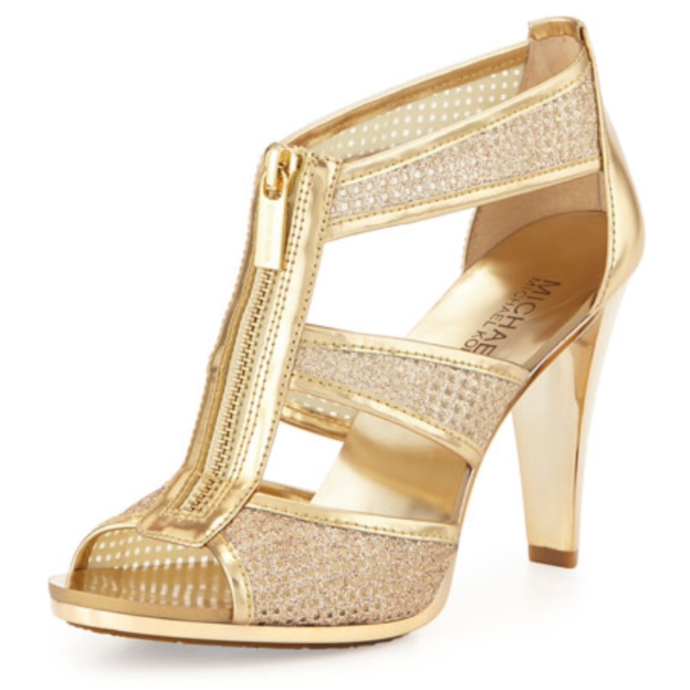 Michael Kors Berkley Metallic Zip - Front Sandal